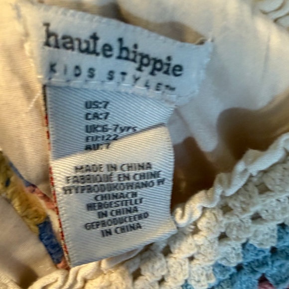 Haute Hippie Cream and Blue Kids Casual Dress - Picture 5 of 6